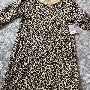 Girls leopard print cotton dress size 14/16